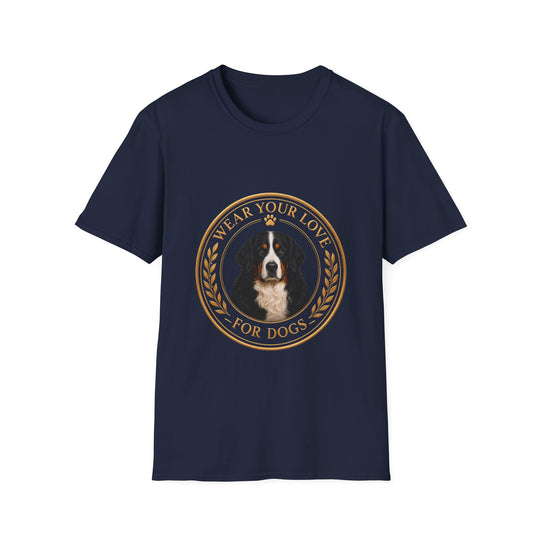 Bernese Mountain Dog Wear Your Love for Dogs design dog lover unisex t-shirt in navy