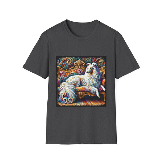 Collie Divine Swirl design dog lover unisex t-shirt in dark heather
