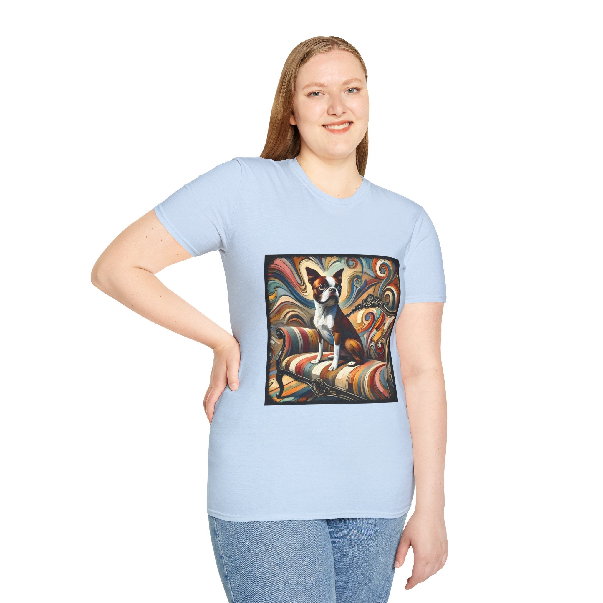 Boston Terrier Warm Swirl | Unisex Dog T-Shirt