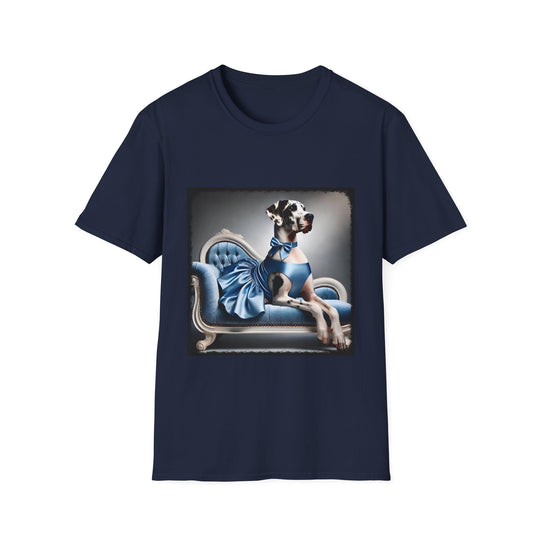 Great Dane Blue Belle design dog lover unisex t-shirt in navy