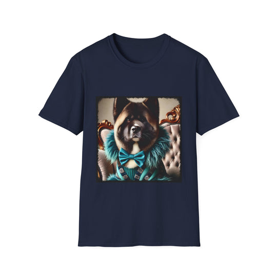 Akita Glam Gal design dog lover unisex t-shirt in navy