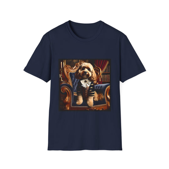 Cavapoo Posh Prince design dog lover unisex t-shirt in navy