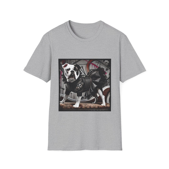 Bulldog Chic Charm design dog lover unisex t-shirt in sport grey