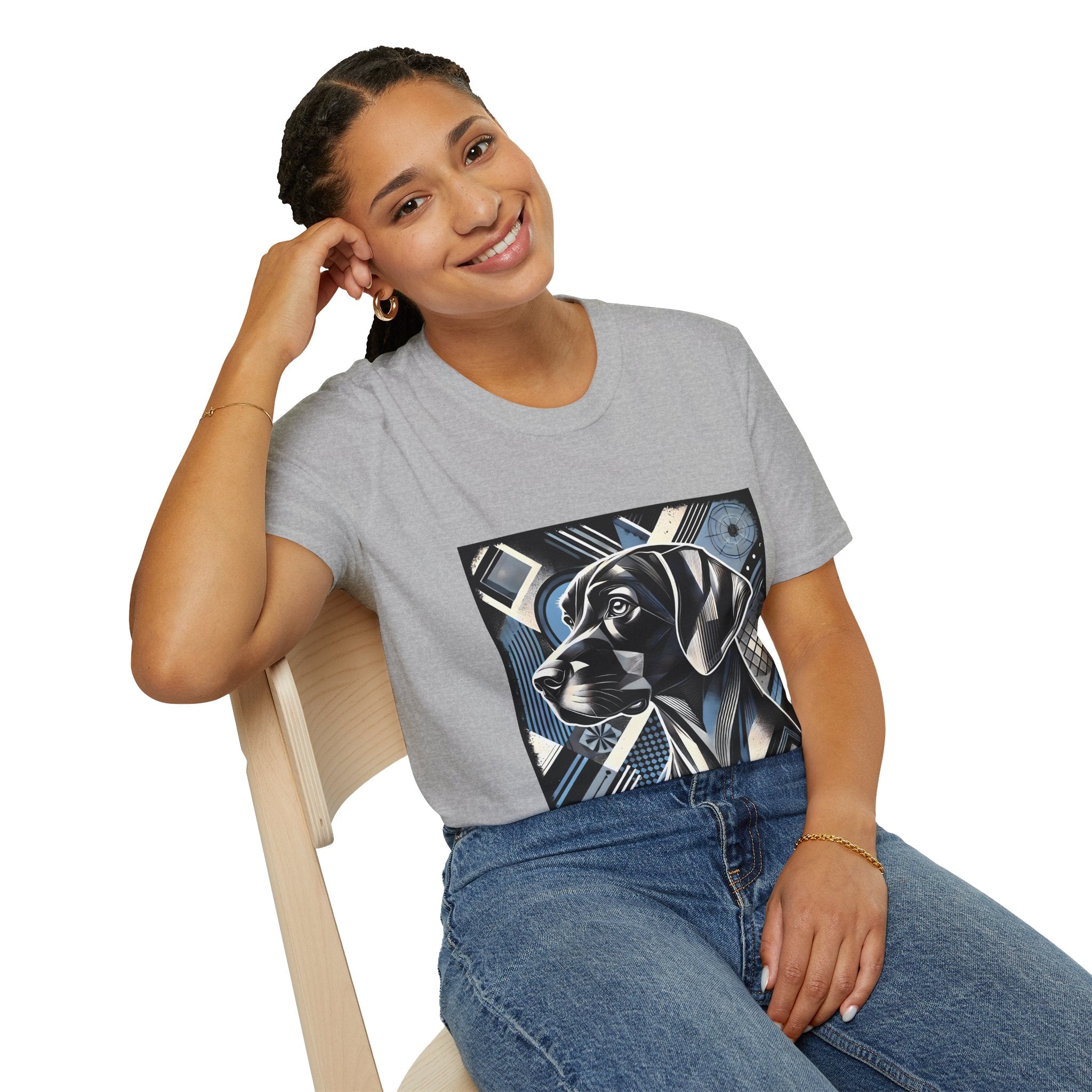 German Shorthaired Pointer Blue Geometric | Unisex Dog T-Shirt