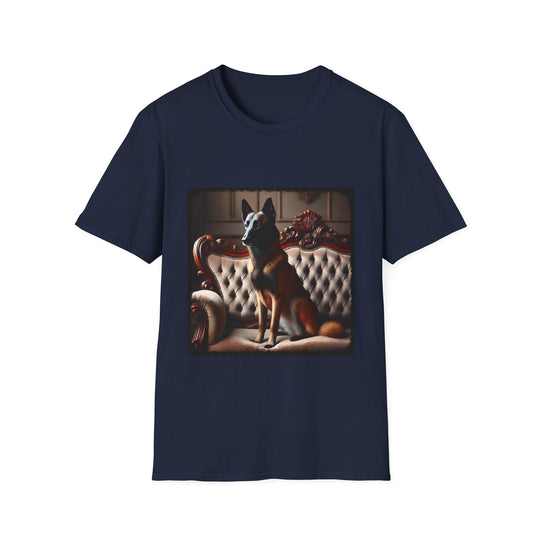 Belgian Malinois Poised Portrait design dog lover unisex t-shirt in navy