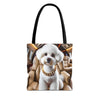 Bichon Frise Tote Bag | Frequent Flier Dog Lover Gift