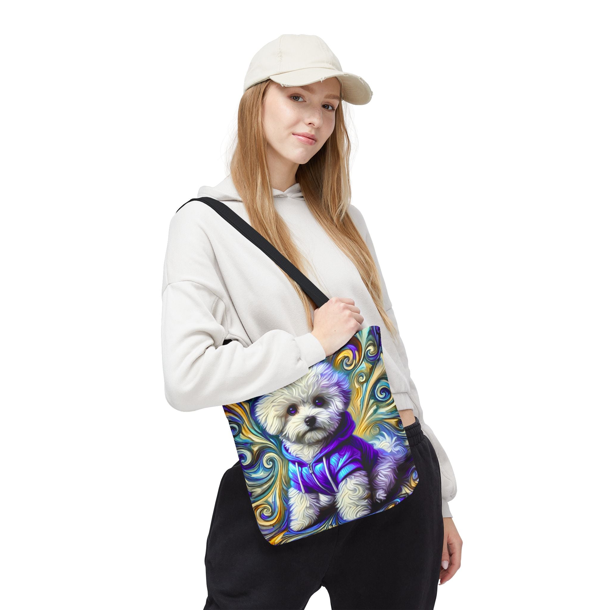 Bichon Frise Tote Bag | Electric Swirl Dog Lover Gift