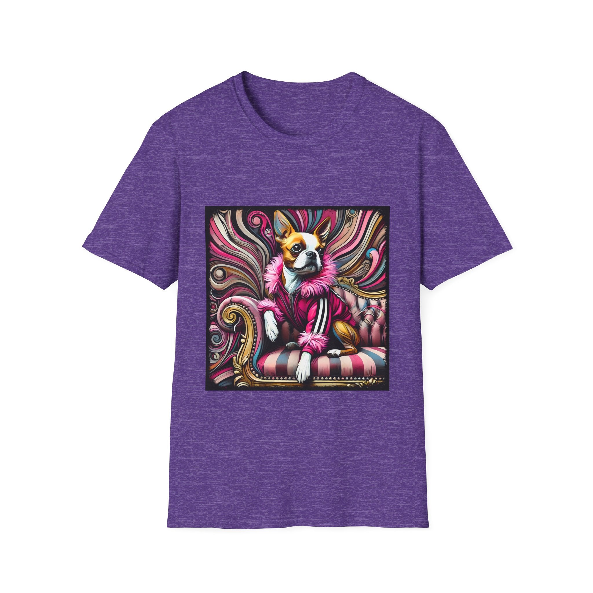 Boston Terrier Pink Rocker | Unisex Dog T-Shirt