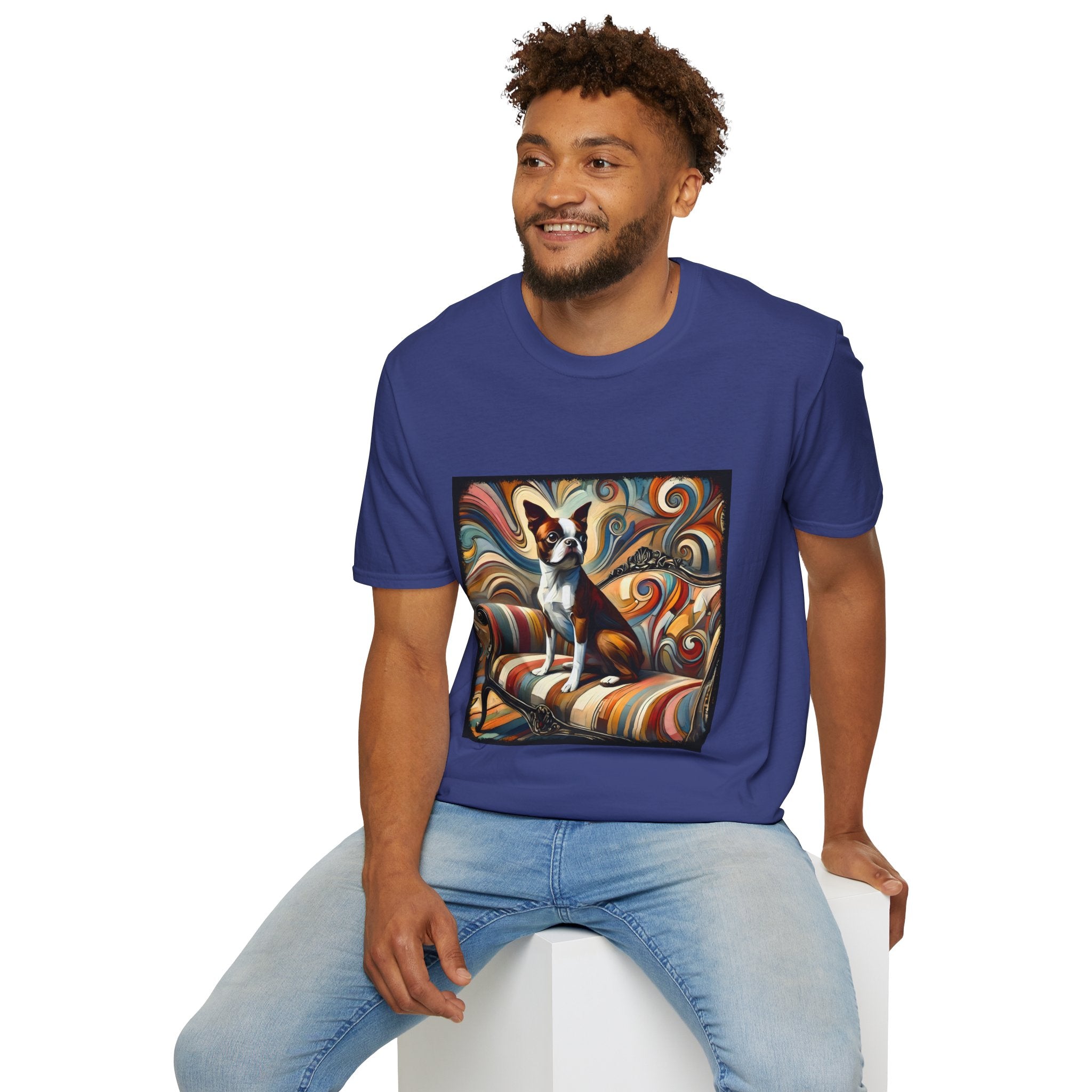 Boston Terrier Warm Swirl | Unisex Dog T-Shirt