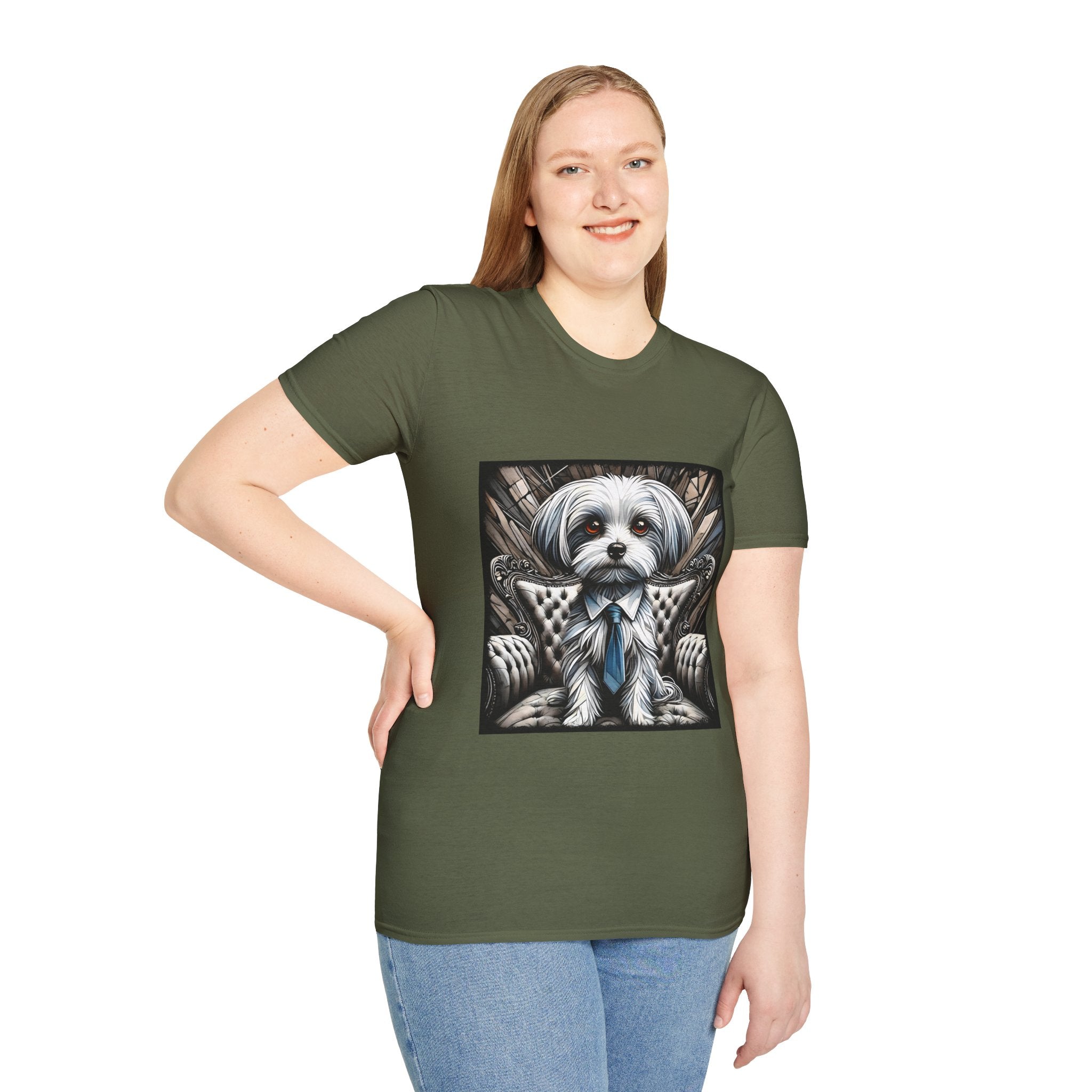 Maltese B&W Bold Eyes | Unisex Dog T-Shirt