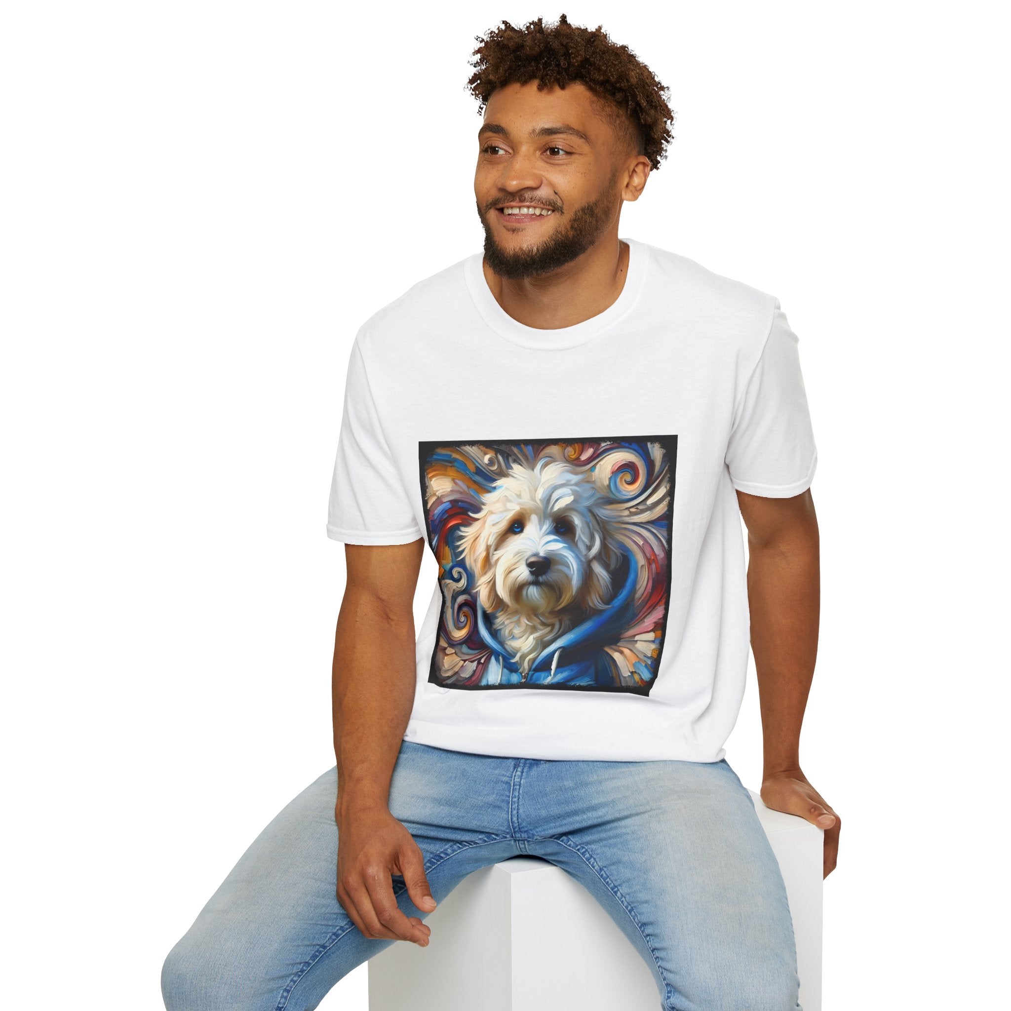 Sheepadoodle Blue Hoodie Swirl | Unisex Dog T-Shirt