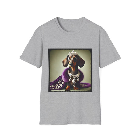 Dachshund Shrinking Violet design dog lover unisex t-shirt in sport grey