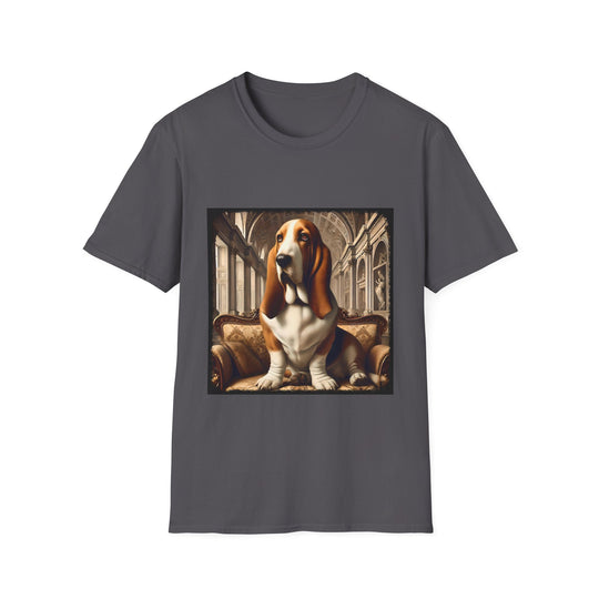 Basset Hound Royalty design dog lover unisex t-shirt in charcoal