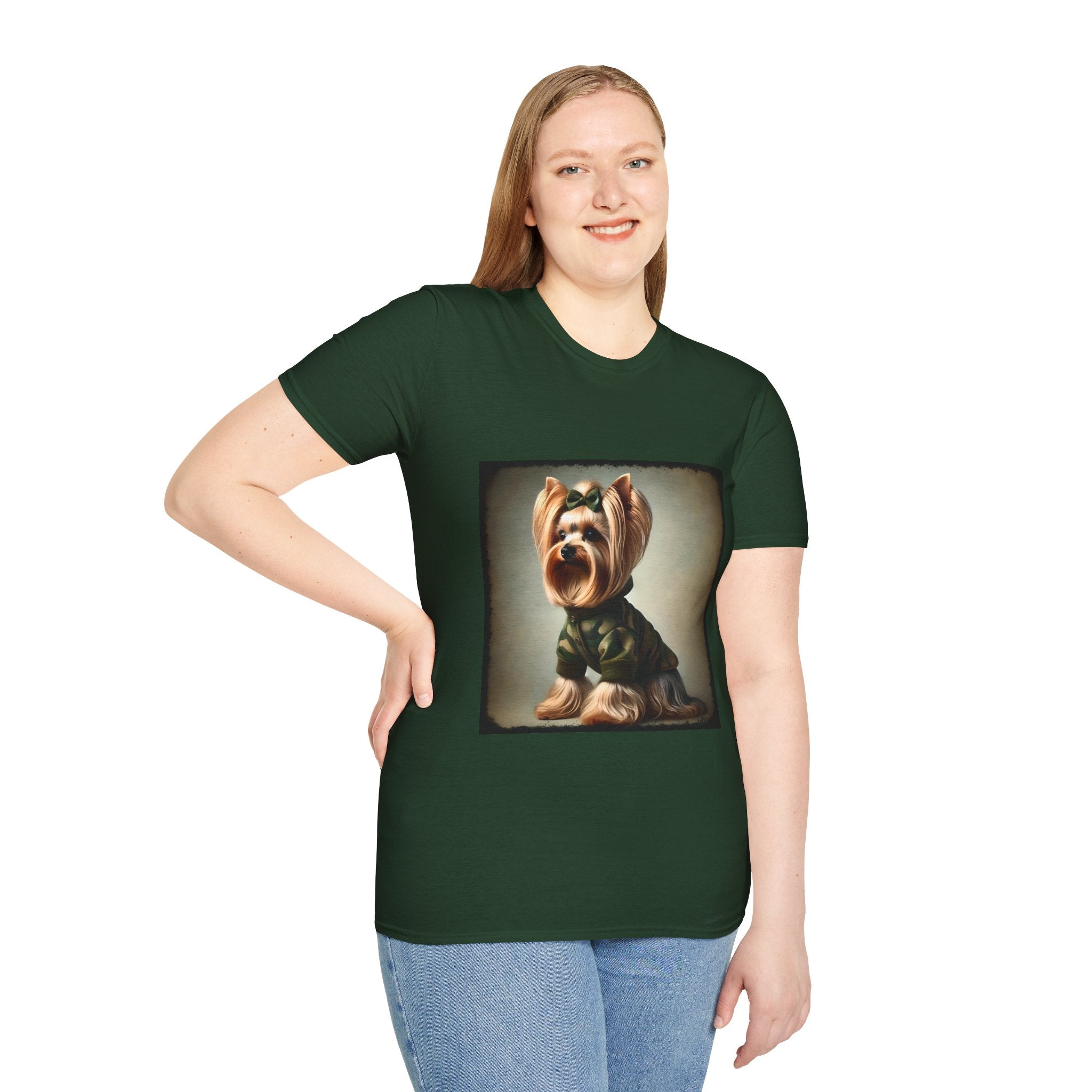Yorkshire Terrier Green Camo Cutie | Unisex Dog T-Shirt