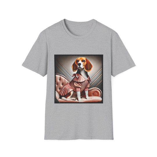 Beagle Peach Posh design dog lover unisex t-shirt in sport grey