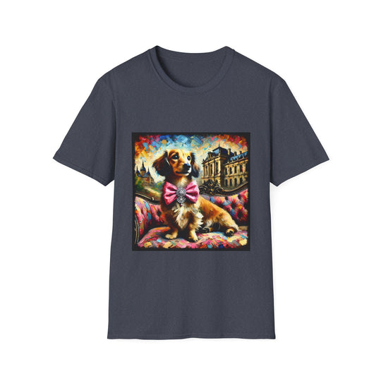 Dachshund Diamond Princess Classic II Unisex Dog T-Shirt unisex t-shirt in heather navy