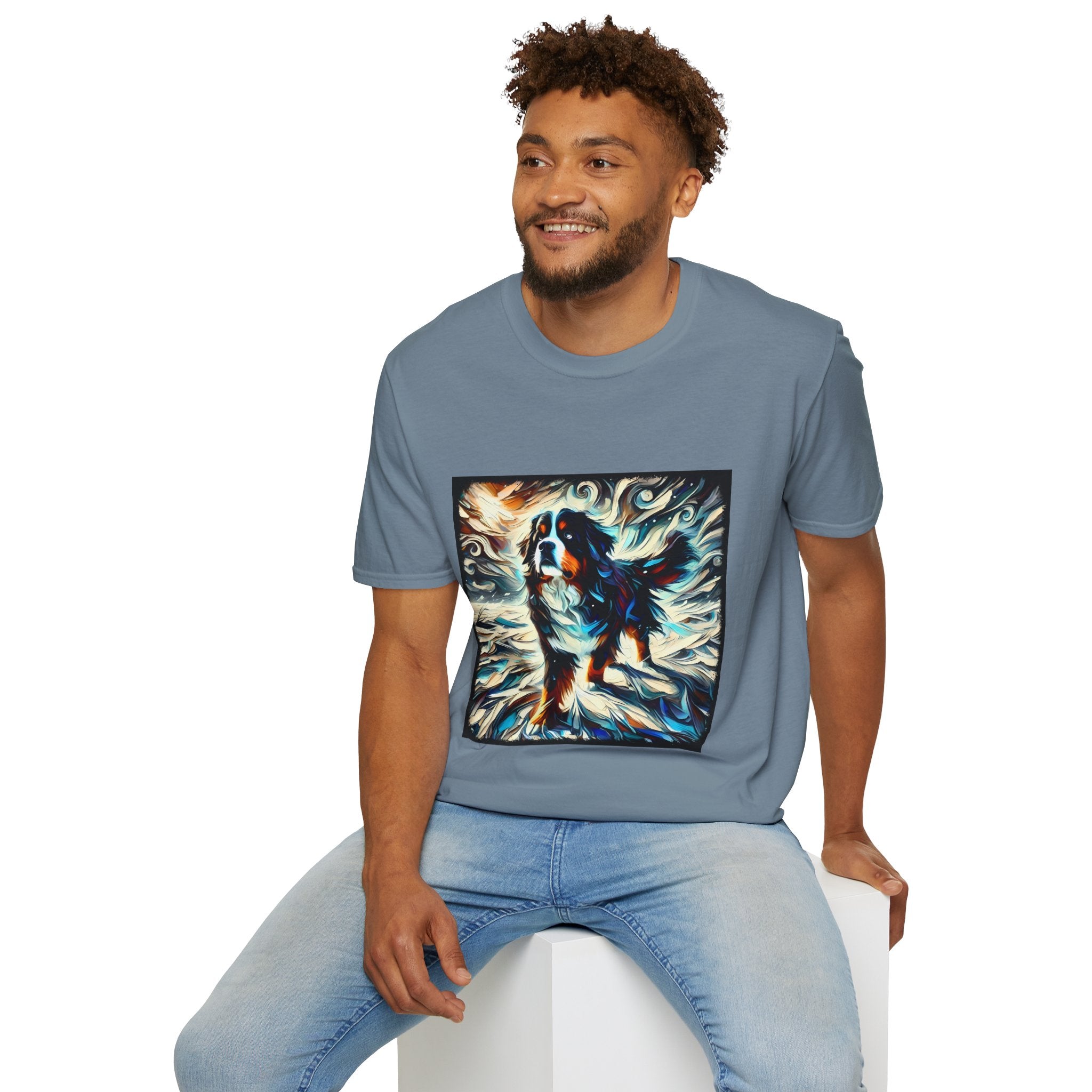 Bernese Mountain Dog Snow Swirl | Unisex Dog T-Shirt