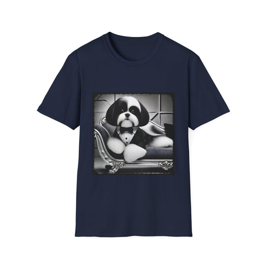 Shih Tzu Bowtie Boss design dog lover unisex t-shirt in navy