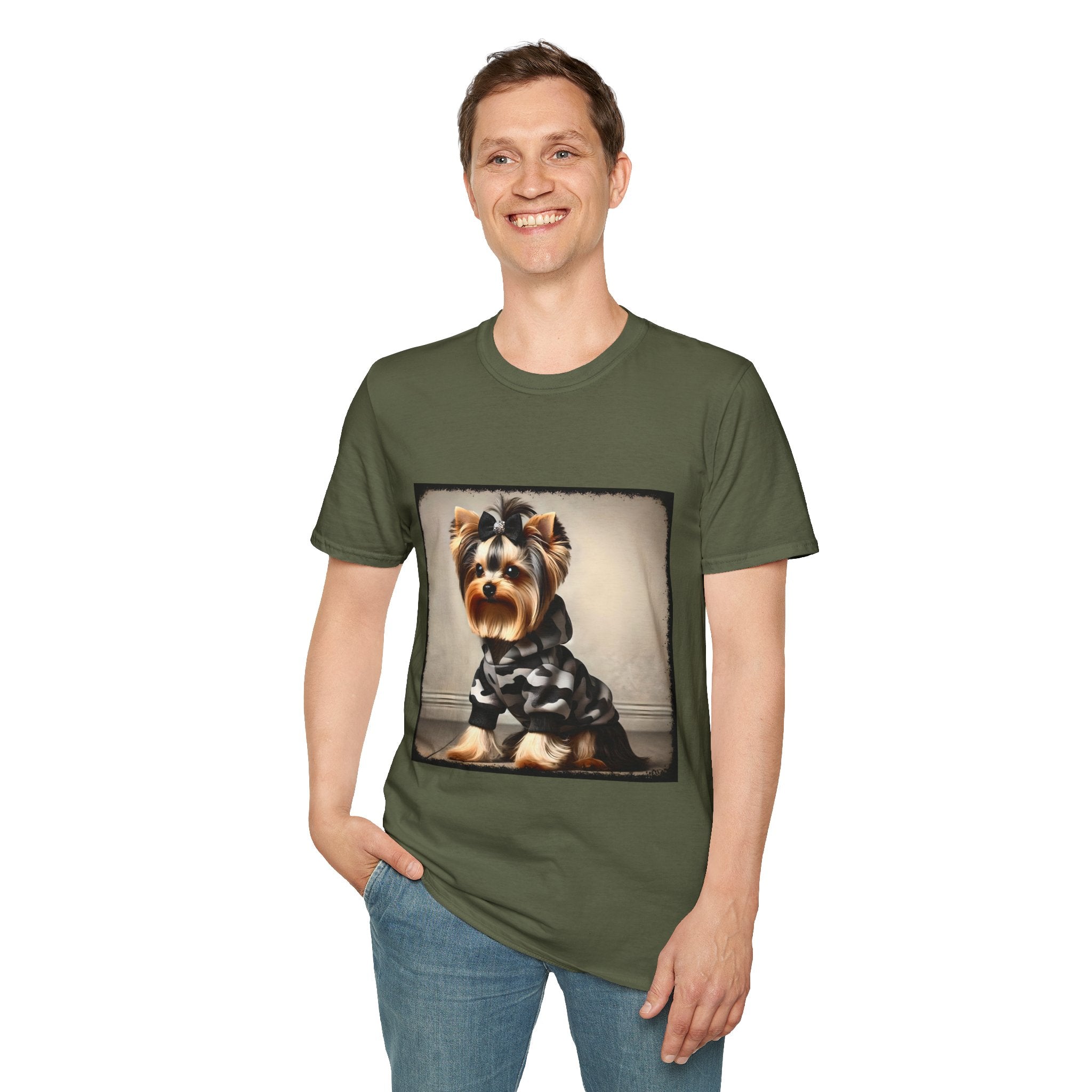Yorkshire Terrier Black Camo Bombshell | Unisex Dog T-Shirt