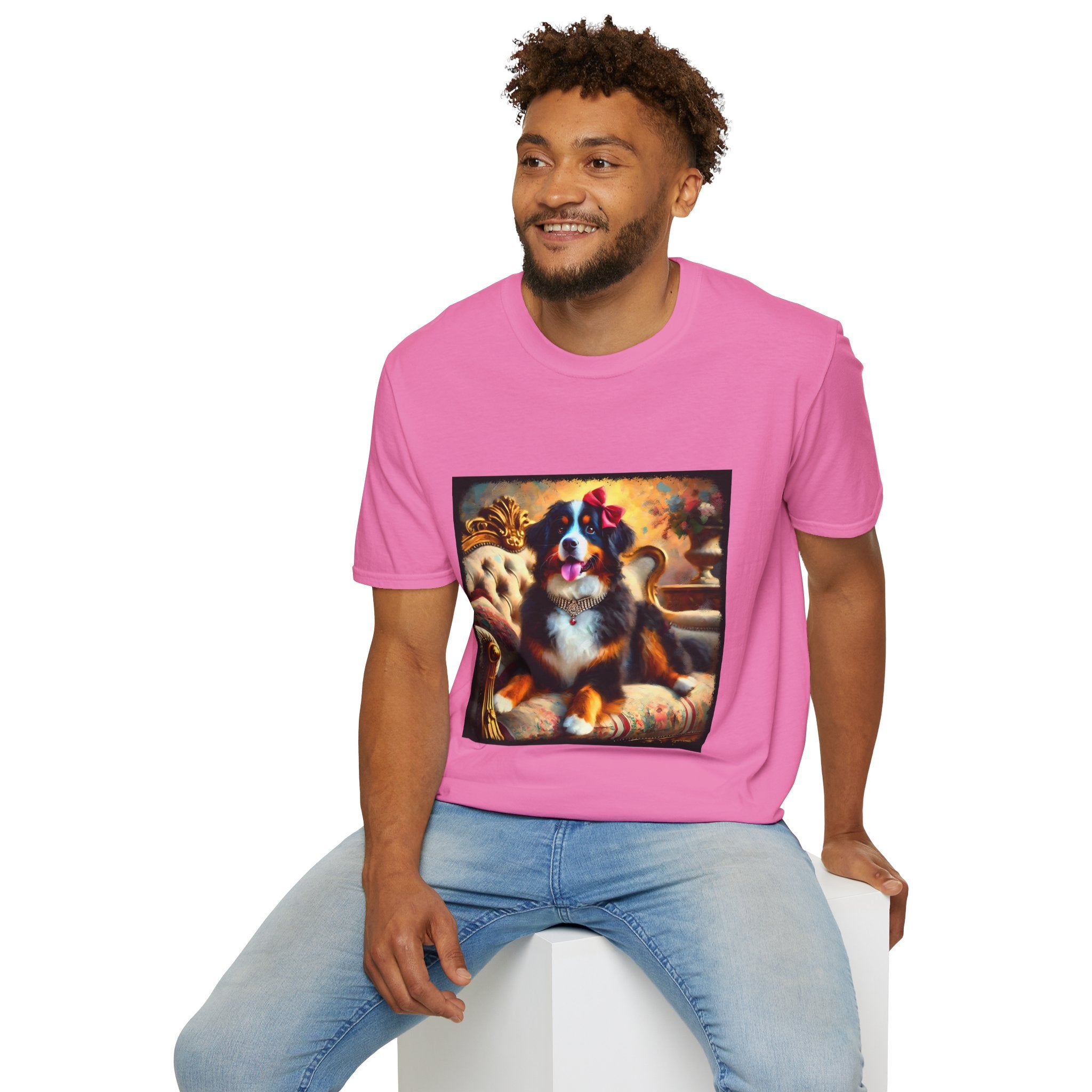 Bernese Mountain Dog Diamond Bow Classic| Unisex Dog T-Shirt