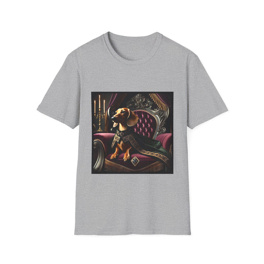 Dachshund Velvet Reign design dog lover unisex t-shirt in sport grey