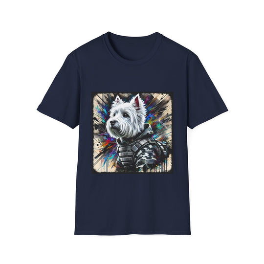 West Highland White Terrier Bold Camo Classic design dog lover unisex t-shirt in navy