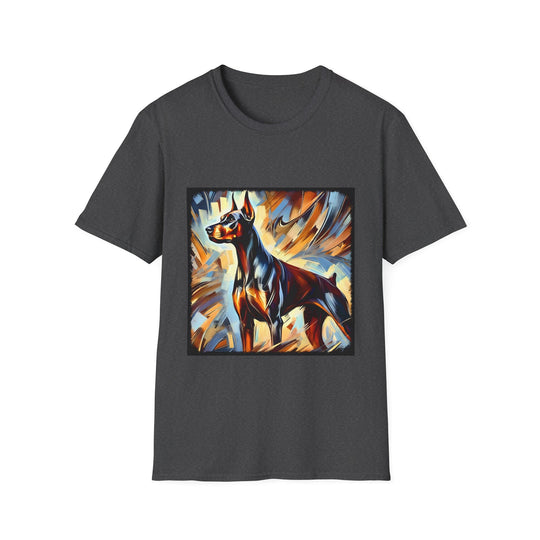 Doberman Pinscher Fire Classic design dog lover unisex t-shirt in dark heather