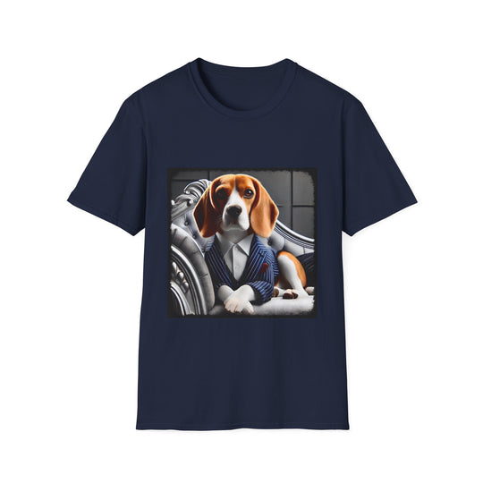 Beagle Handsome Fella design dog lover unisex t-shirt in navy