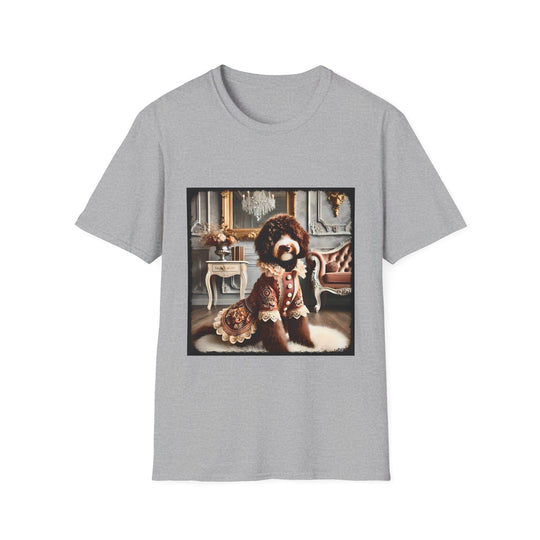 Aussiedoodle Chocolate Posh design dog lover unisex t-shirt in sport grey