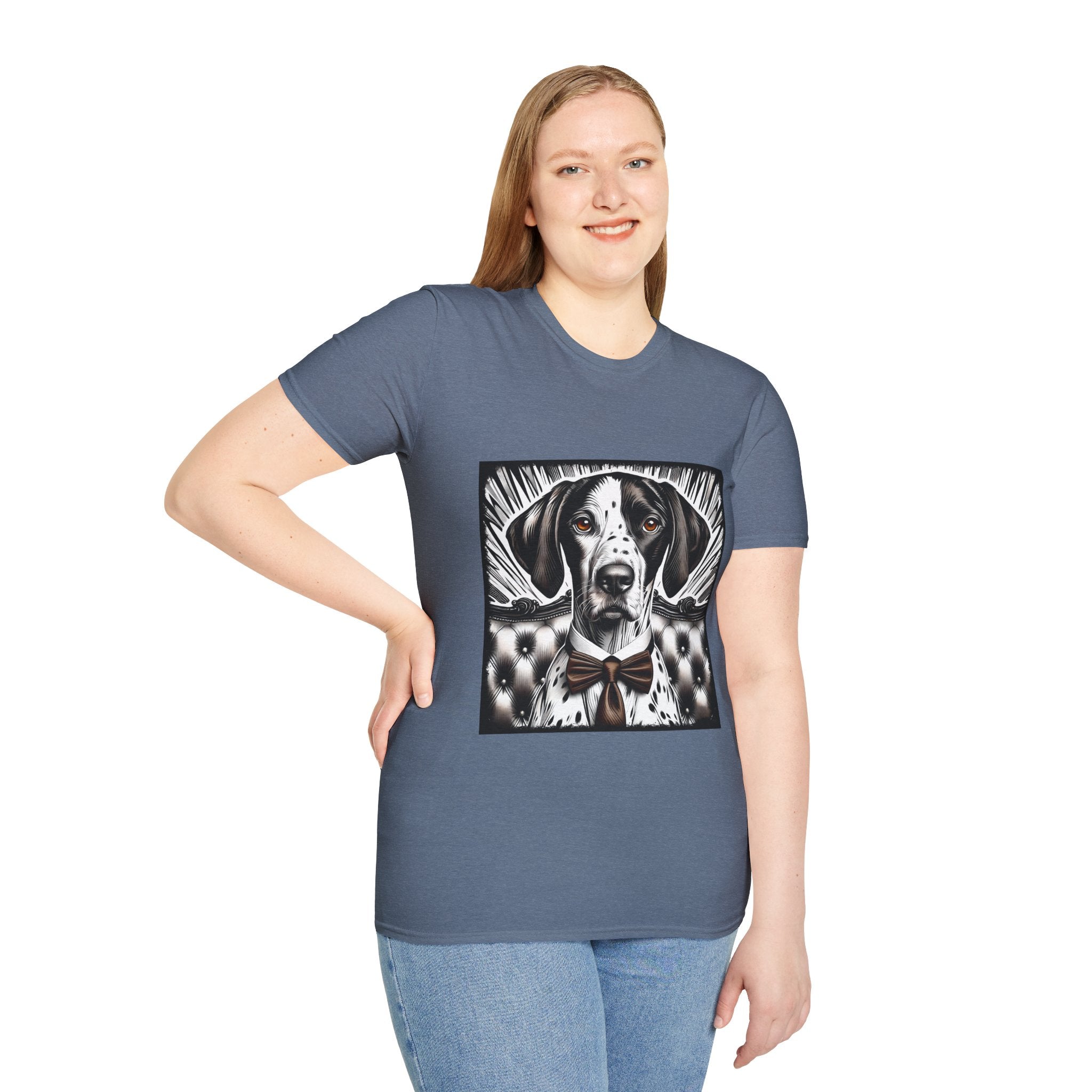 German Shorthaired Pointer B&W Bold Eyes  | Unisex Dog T-Shirt
