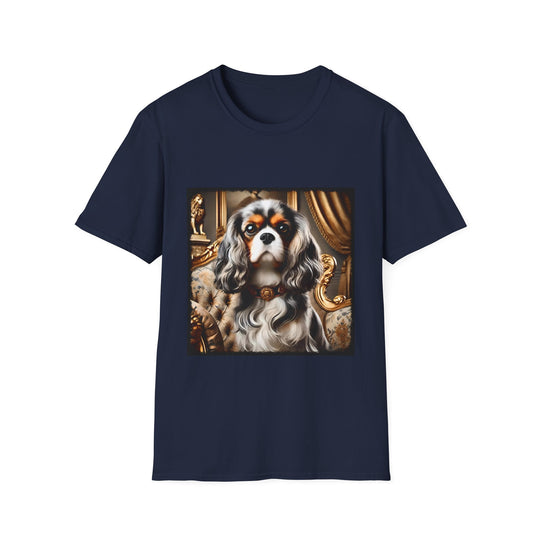 Cavalier King Charles Spaniel Gold Drip design dog lover unisex t-shirt in navy