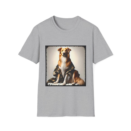 Border Collie Chic Camo design dog lover unisex t-shirt in sport grey