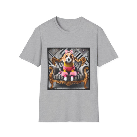 Beagle Pink Diva design dog lover unisex t-shirt in sport grey
