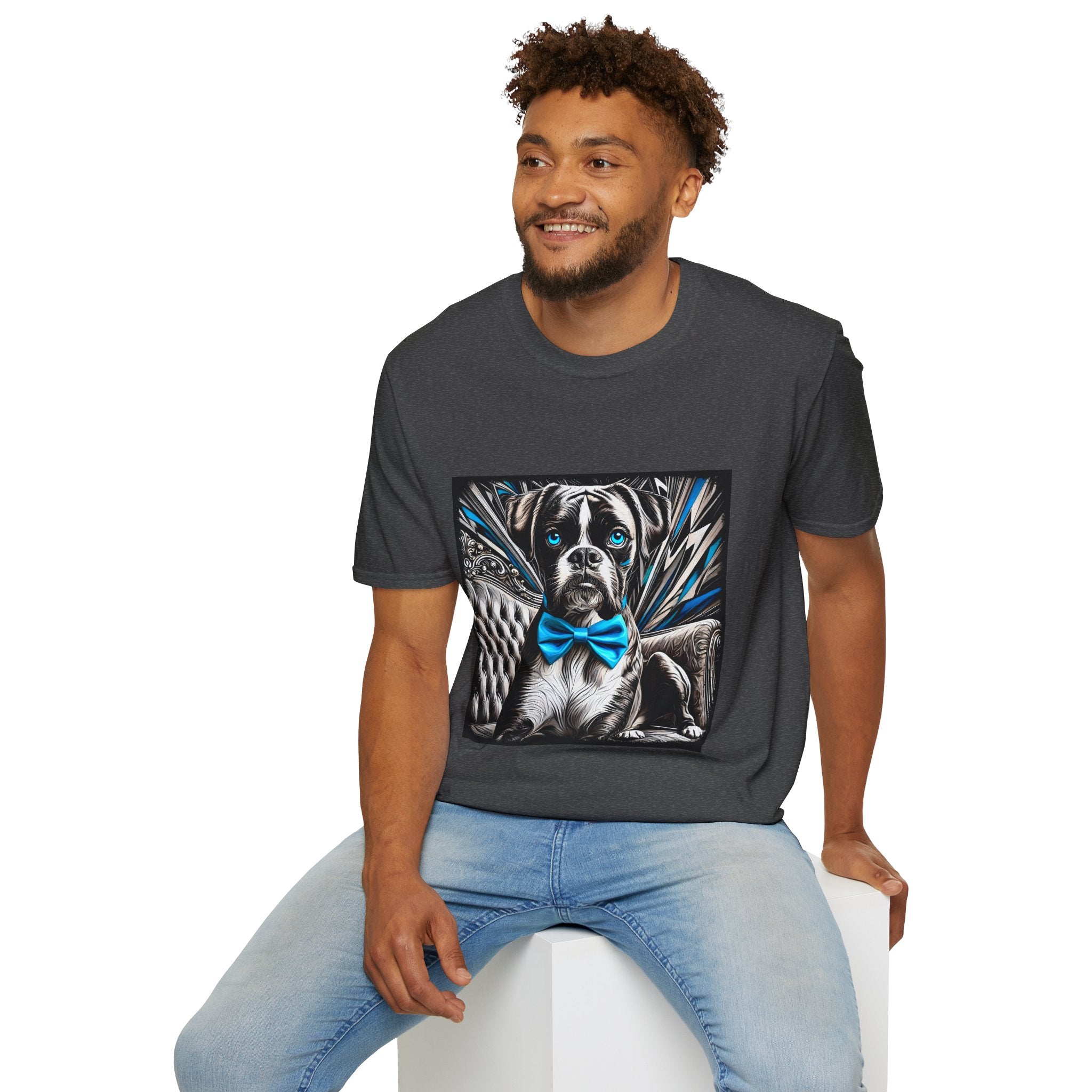 Boxer B&W Bold Blue Eyes | Unisex Dog T-Shirt
