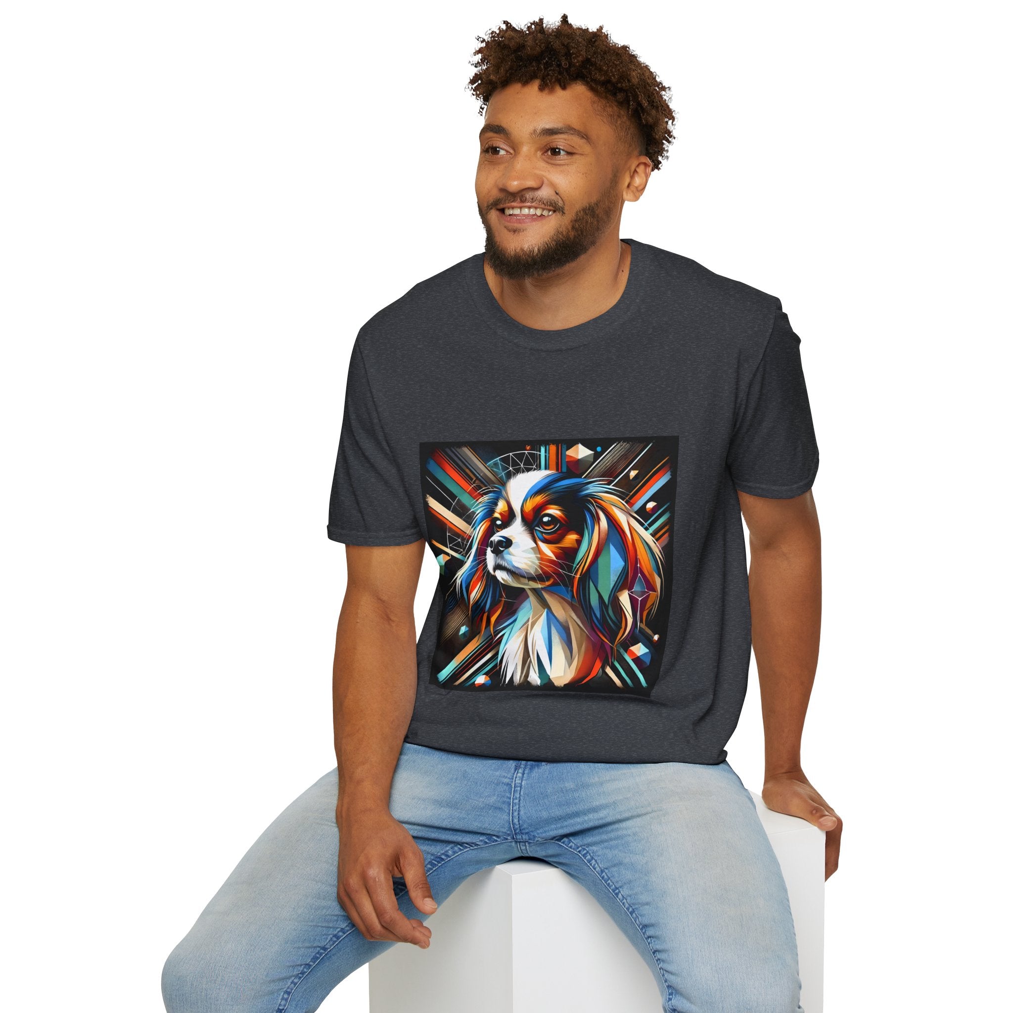 Cavalier King Charles Spaniel Multicolored Geometric | Unisex Dog T-Shirt