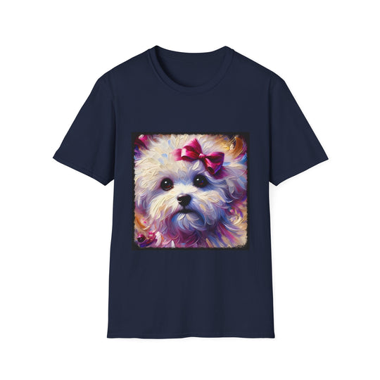 Bichon Frise Sweet Classic design dog lover unisex t-shirt in navy