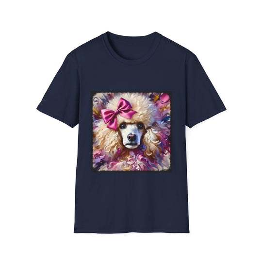 Poodle Radiant Classic design dog lover unisex t-shirt in navy