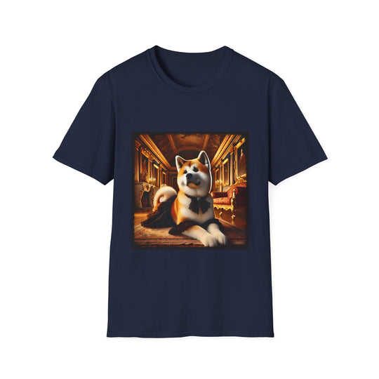 Akita Golden Gal design dog lover unisex t-shirt in navy
