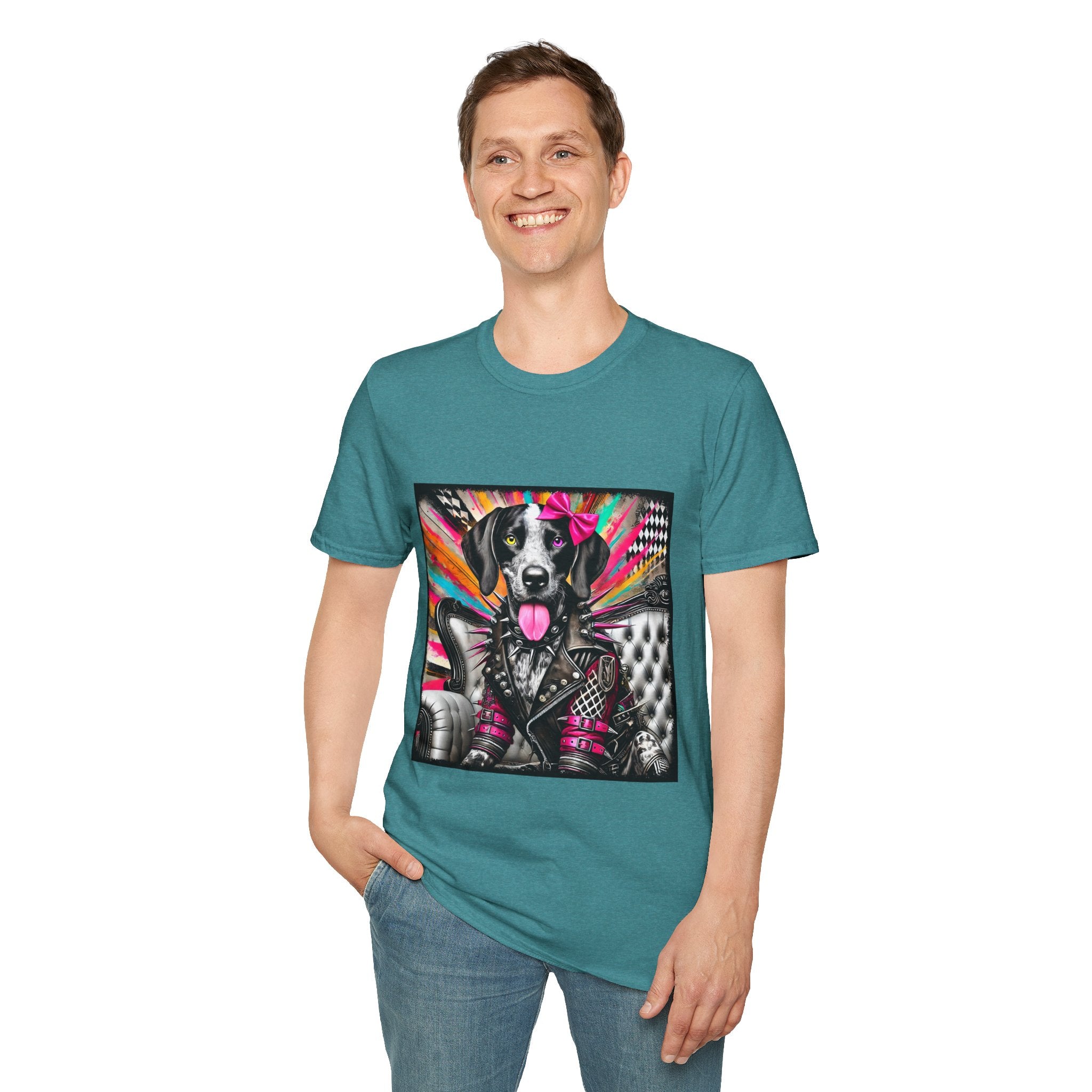 German Shorthaired Pointer Multicolor Rocker | Unisex Dog T-Shirt