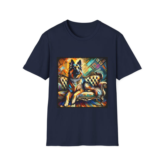 German Shepherd Diamond Multicolor Classic design dog lover unisex t-shirt in navy