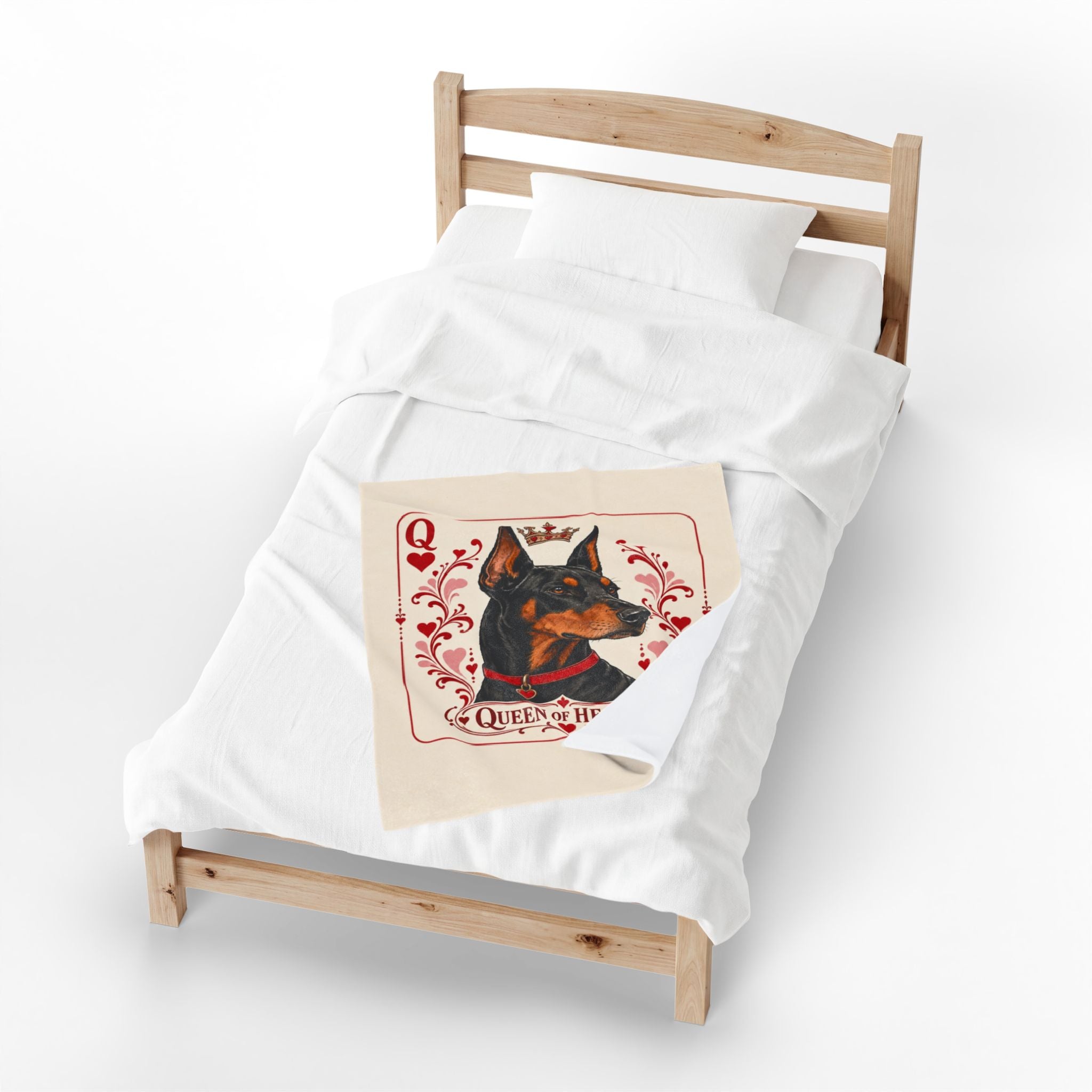 Doberman Pinscher Blanket | Queen of Hearts Dog Lover Gift