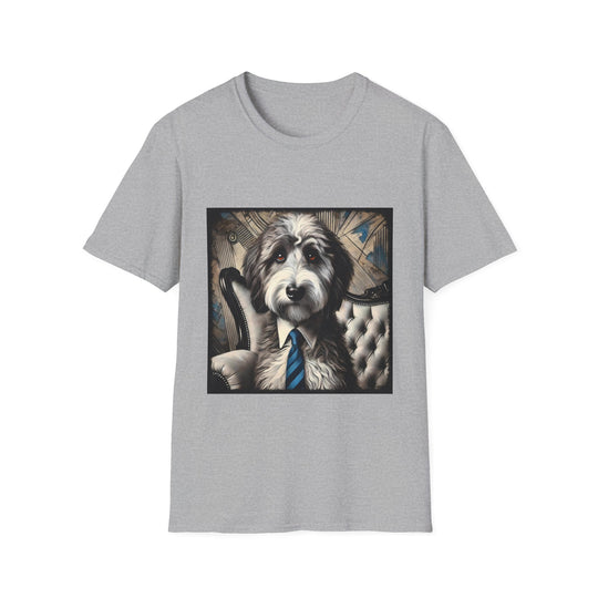 Sheepadoodle Handsome Gent design dog lover unisex t-shirt in sport grey