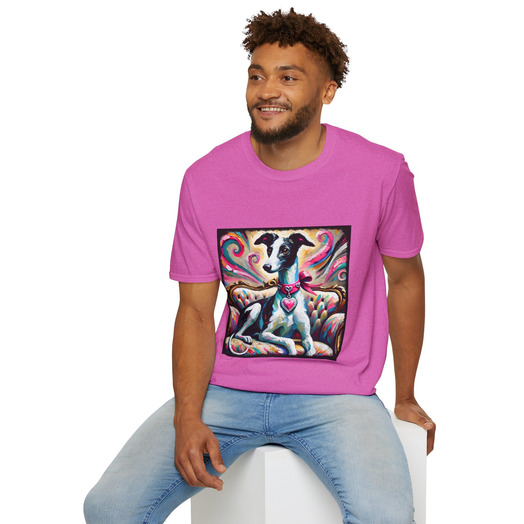 Greyhound Pink Heart Classic | Unisex Dog T-Shirt