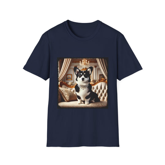 Pembroke Welsh Corgi Platinum Paw design dog lover unisex t-shirt in navy