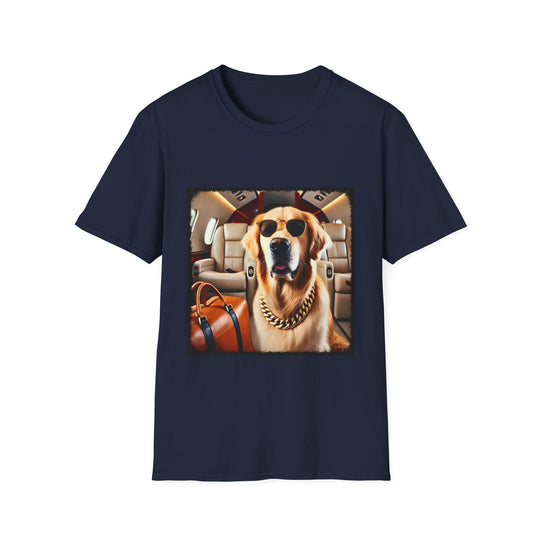 Golden Retriever Billionaire Class design dog lover unisex t-shirt in navy