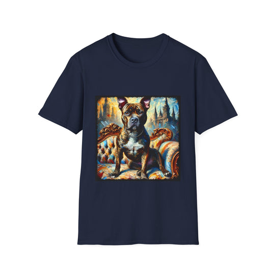 American Pit Bull Terrier Brindle Classic design dog lover unisex t-shirt in navy