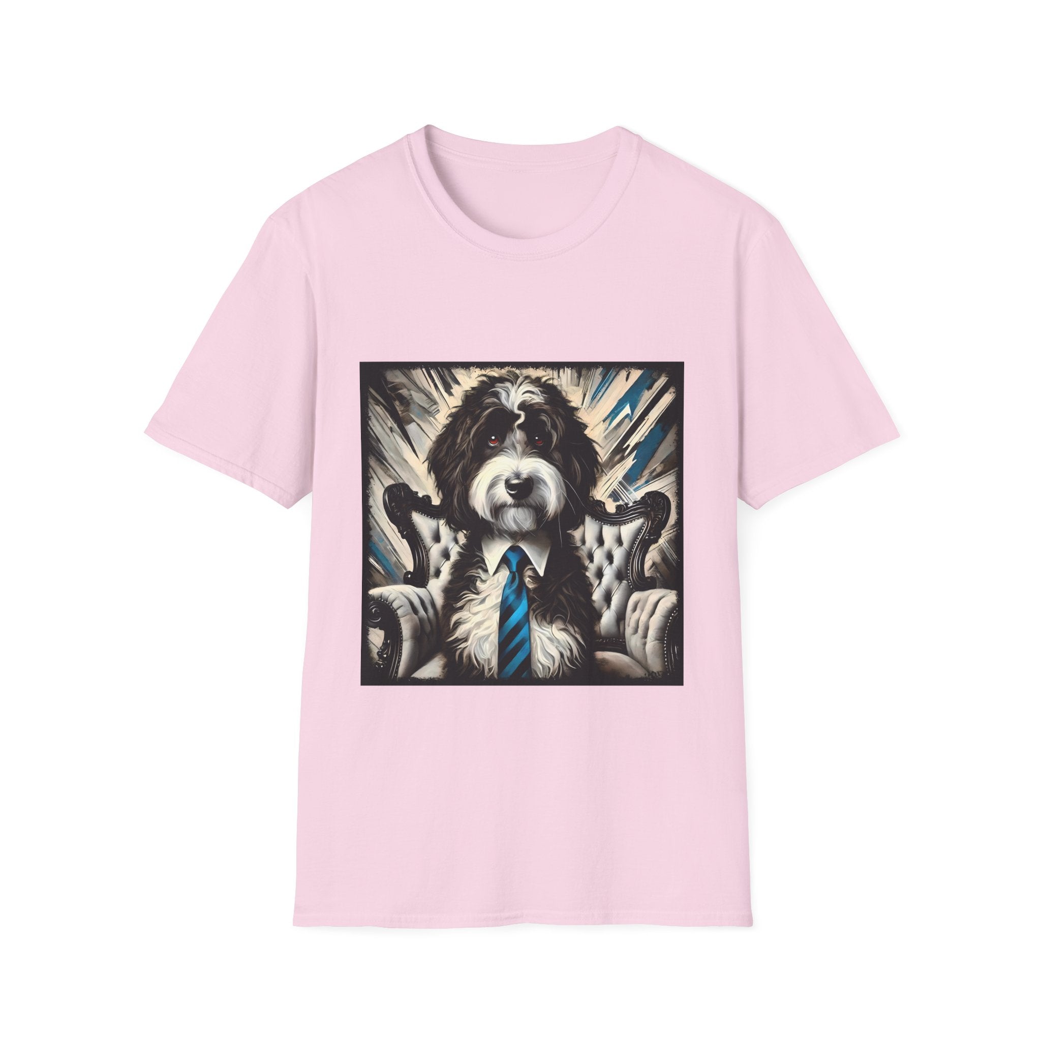 Aussiedoodle B&W Bold Tie | Unisex Dog T-Shirt