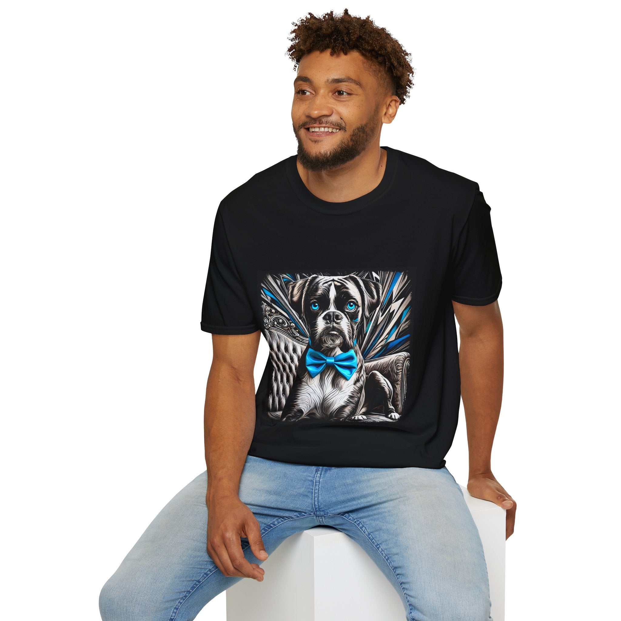 Boxer B&W Bold Blue Eyes | Unisex Dog T-Shirt