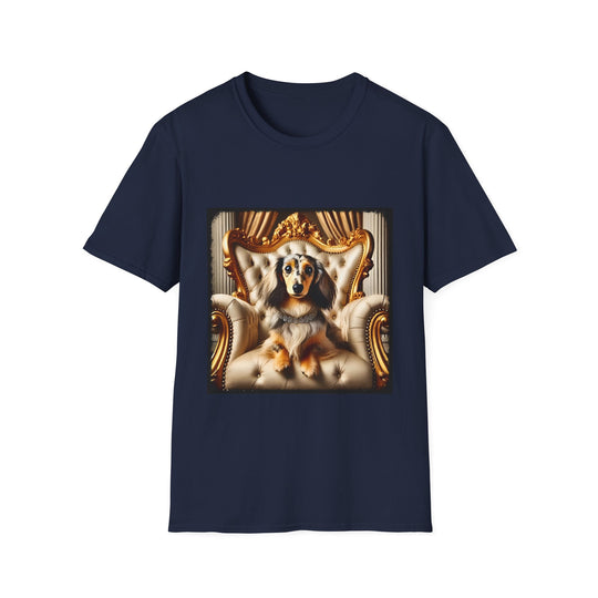 Dachshund Glam Glitz design dog lover unisex t-shirt in navy