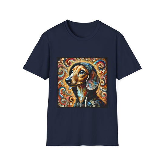 Dachshund Bold Hoodie Swirl design dog lover unisex t-shirt in navy